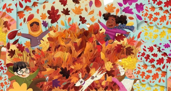 partial cover of Jump in the Leaf Pile by Kelly Green illustrated by Kasia Nowowiejska.jpg.optimal