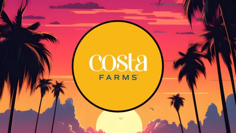 Costa Farms tropical banner for award