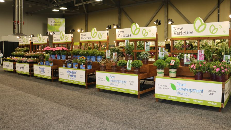 New Varieties Zone booths at the trade show floor section at Cultivate24 from AmericanHort