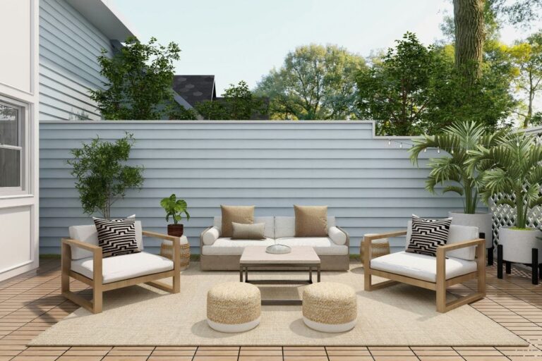 home patio with plants